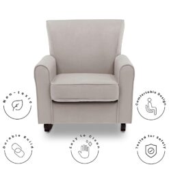 Delta Children Lancaster Rocking Chair Featuring Live Smart Fabric, Linen