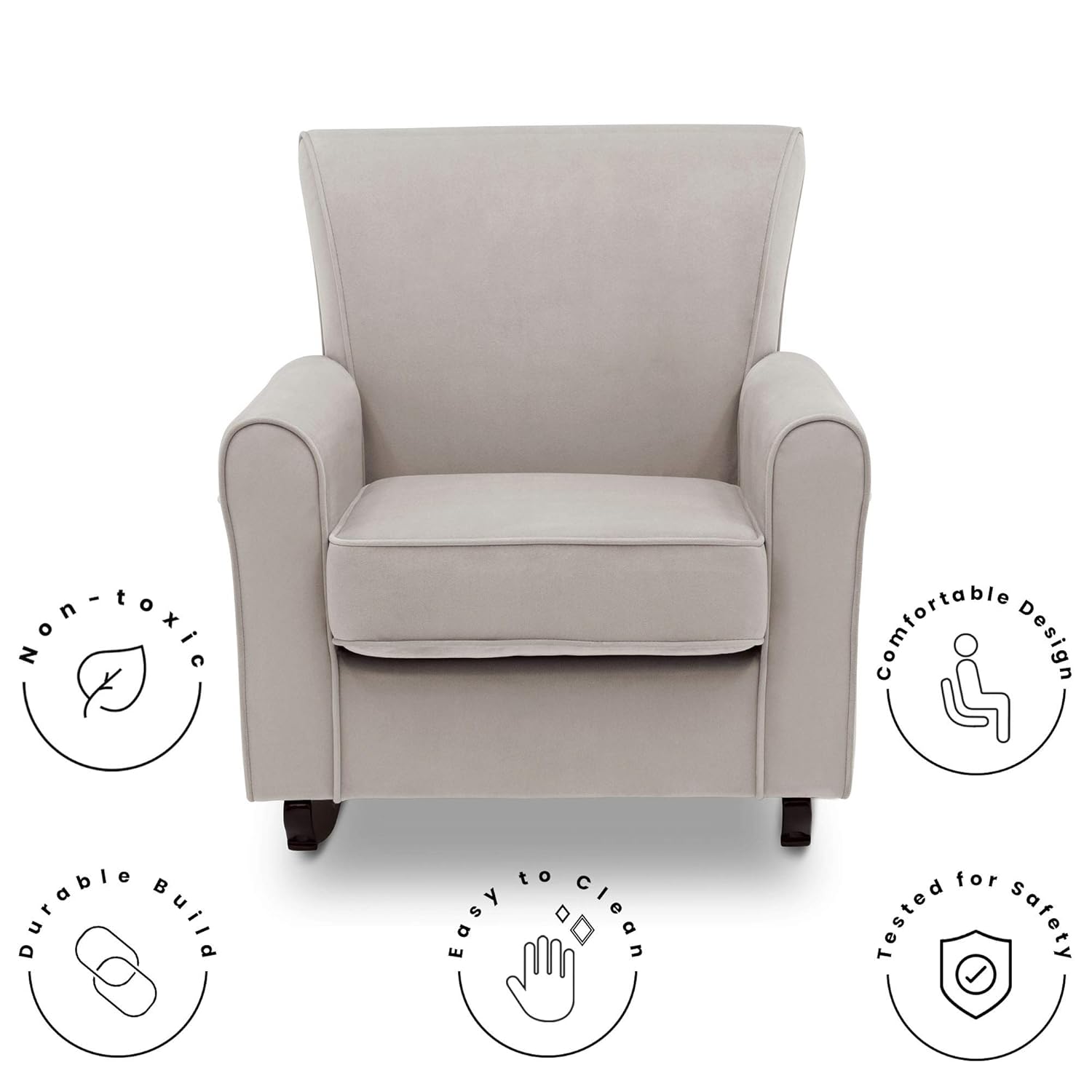 Delta Children Lancaster Rocking Chair Featuring Live Smart Fabric, Linen