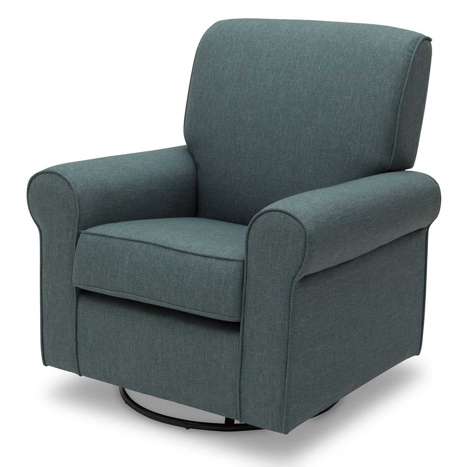 Delta Children Avery Upholstered Glider Swivel Rocker Chair, Metal, Sand