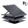 OmniPV Solar Attic Fan Pro 2850 -CFM Black Aluminum Hybrid electric/solar Power Roof Vent