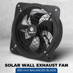 Solar Powered Wall Mount Exhaust Fan, 35 Watt