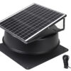 OmniPV Solar Fans 1600 -CFM Black Powder Coated Galvanized steel Solar Power Roof Vent