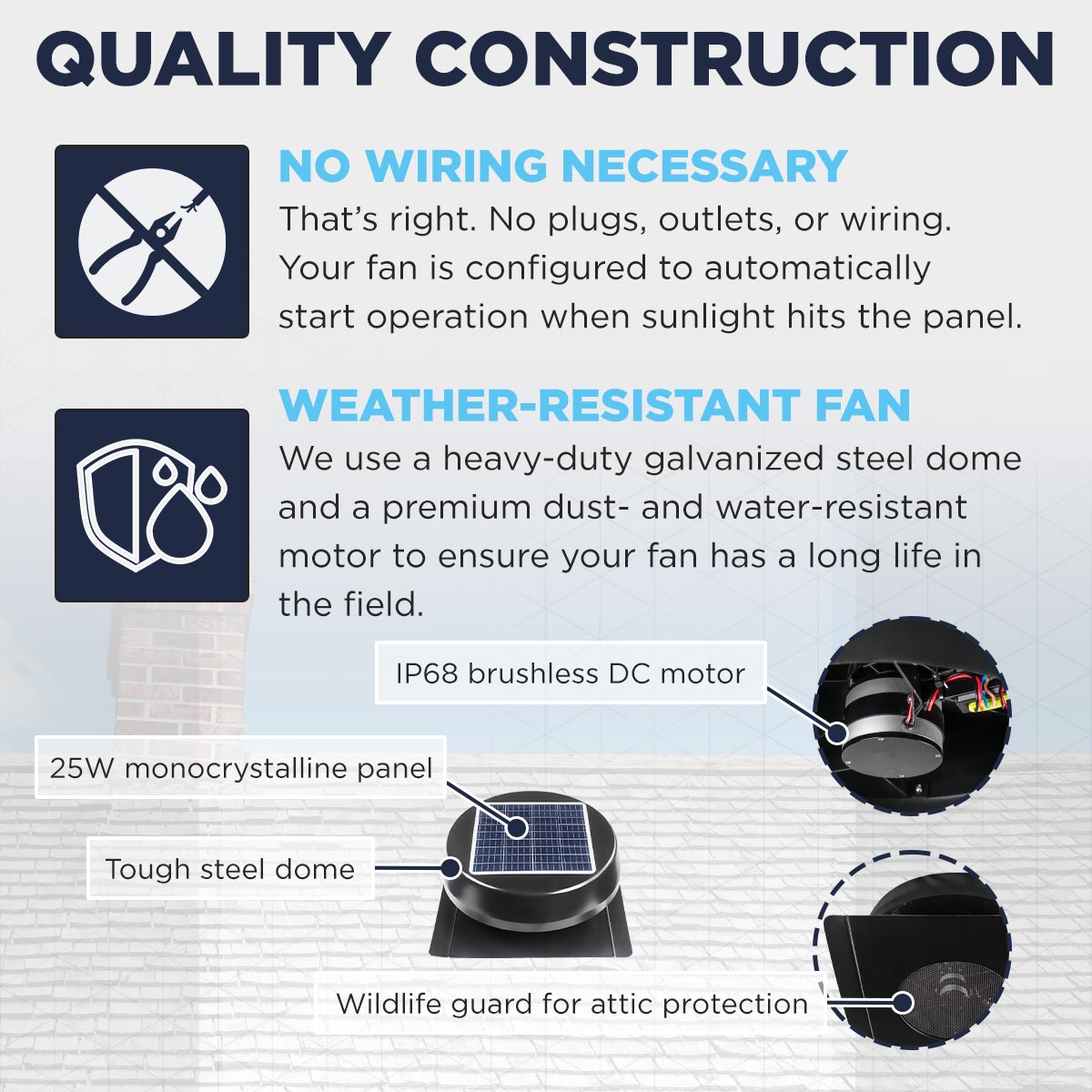 Maxx Air 1030 -CFM Black Galvanized steel Solar Power Roof Vent