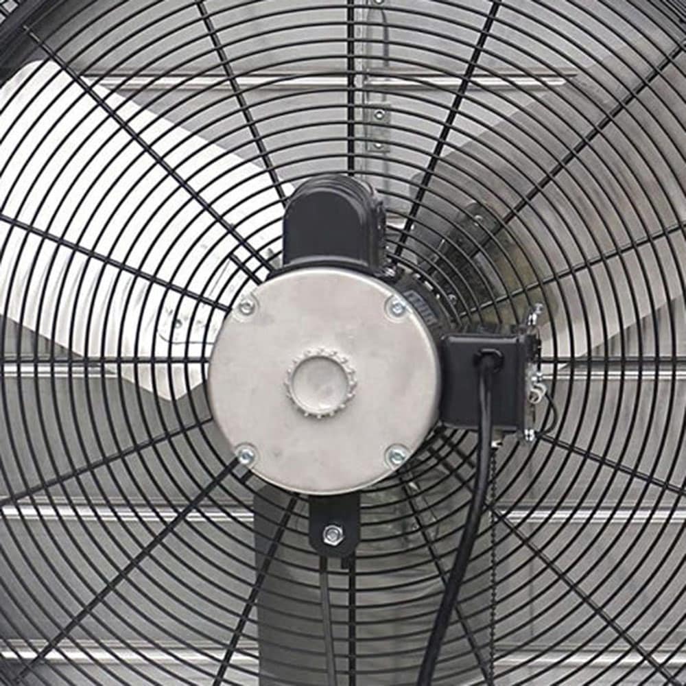 iLIVING Variable Speed Shutter Exhaust Fan 24-in Plug in Indoor Silver Wall Mounted Fan