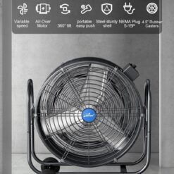 iLIVING 24" BLDC Air Circulator High Velocity Floor Fan, 115V, 265W, Grey (ILG8M24-70EC)