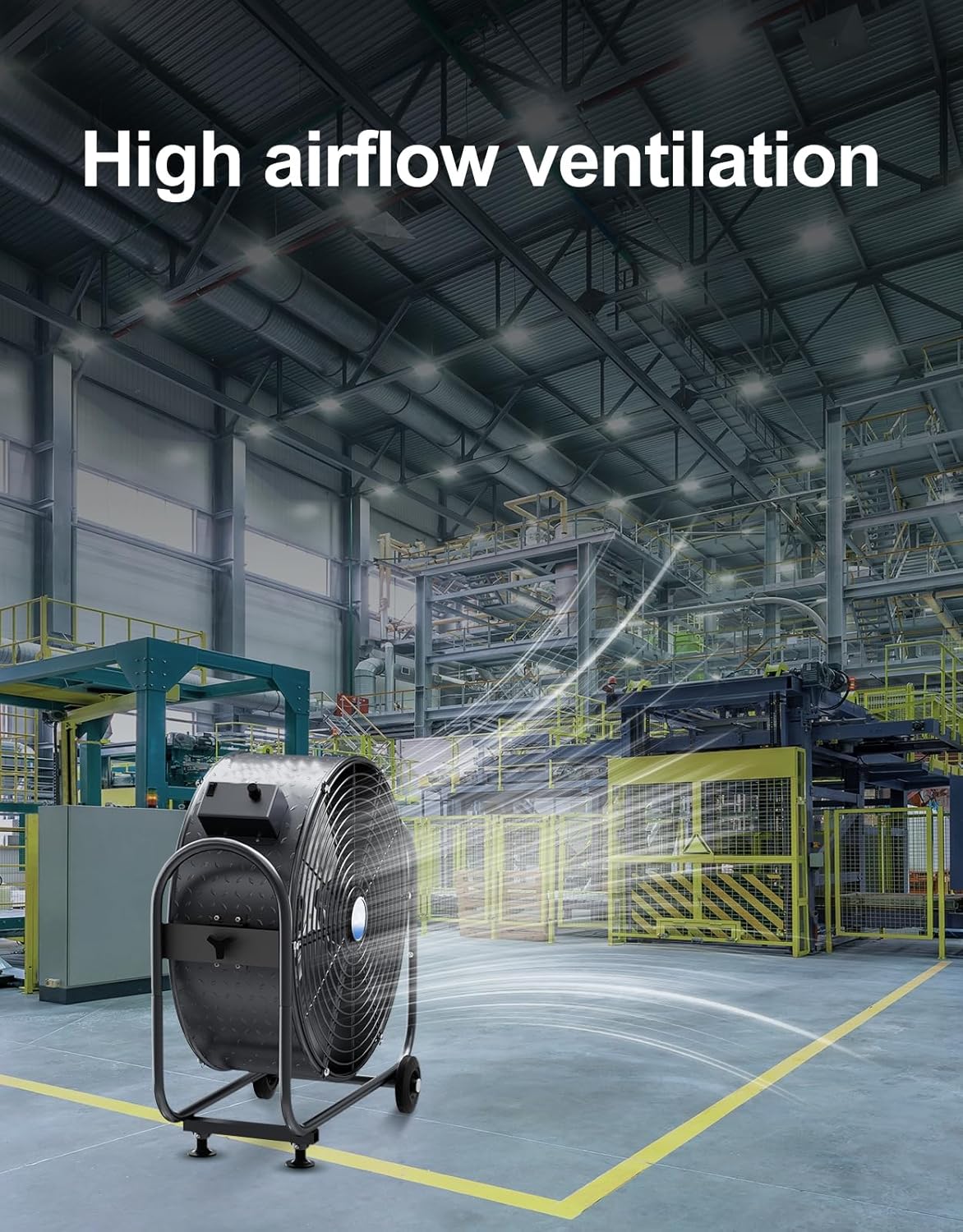 iLIVING 24" BLDC Air Circulator High Velocity Floor Fan, 115V, 265W, Grey (ILG8M24-70EC)