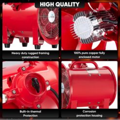 iLiving - ILG8EF10EX Explosion Proof Utility High Velocity Blower, Fume Extractor, Air Ventilation with 1943 CFM, 3300 RPM (10 Inch)