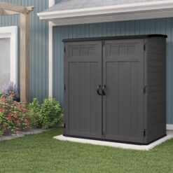 Suncast 6-ft x 4-ft Vertical Black Lean-to Resin Storage Shed