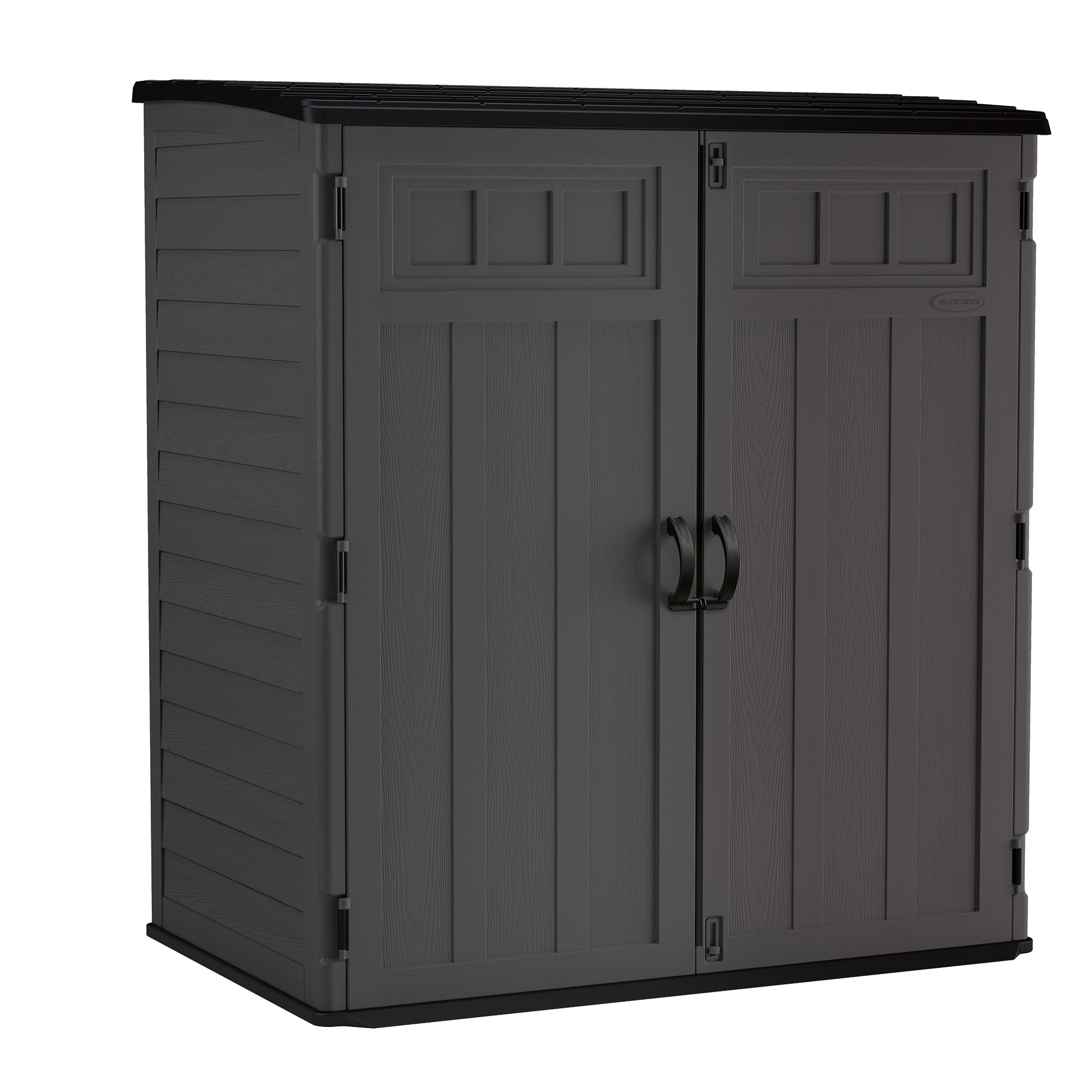 Suncast 6-ft x 4-ft Vertical Black Lean-to Resin Storage Shed