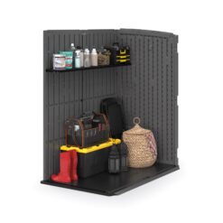 Suncast 6-ft x 4-ft Vertical Black Lean-to Resin Storage Shed