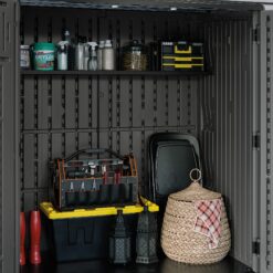 Suncast 6-ft x 4-ft Vertical Black Lean-to Resin Storage Shed