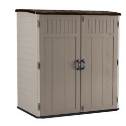 Suncast 6-ft x 4-ft Vertical Brown Lean-to Resin Storage Shed