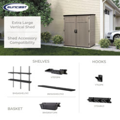 Suncast 6-ft x 4-ft Vertical Brown Lean-to Resin Storage Shed