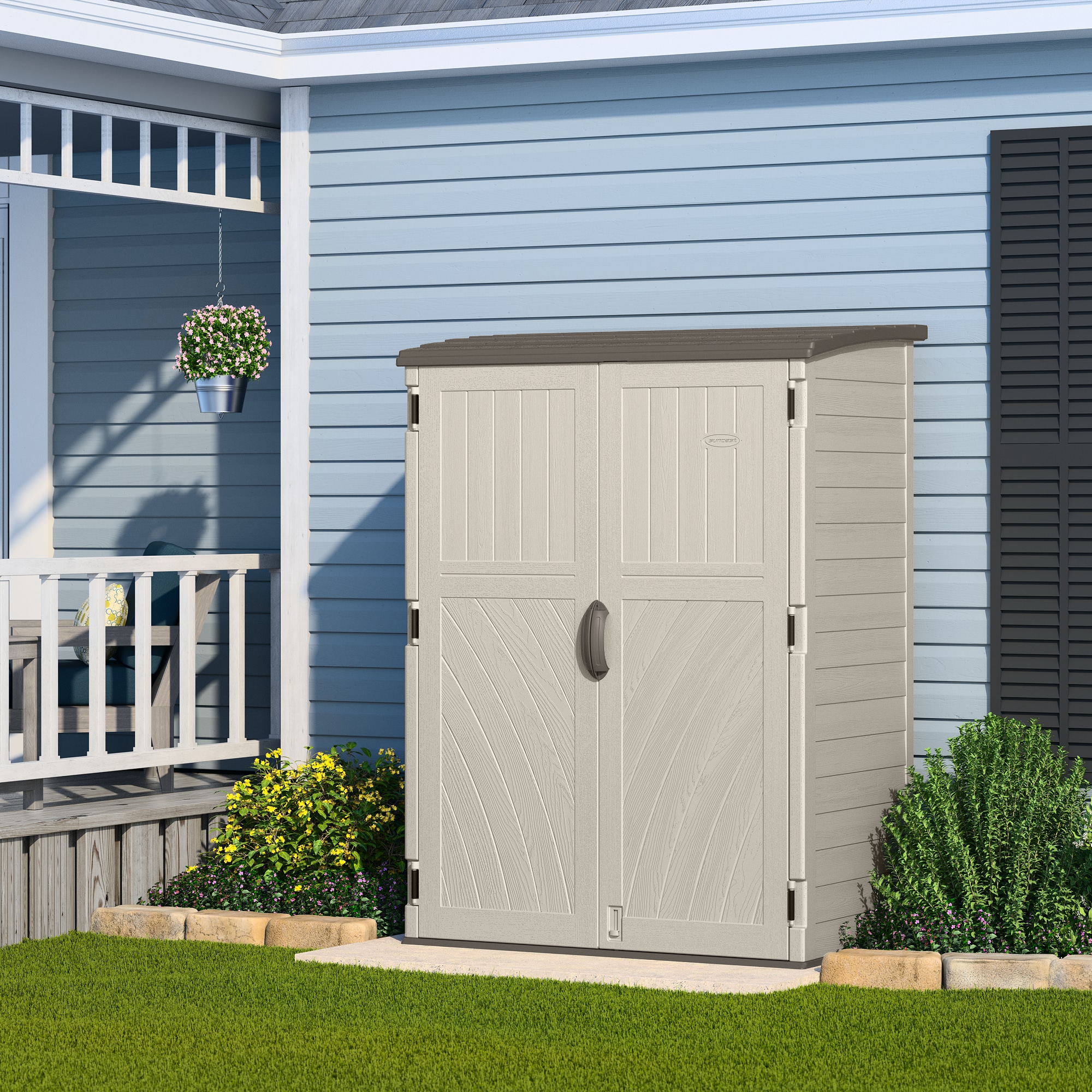Suncast 4-ft x 2-ft Vertical Off-white Lean-to Roof Plastic Resin Storage Shed