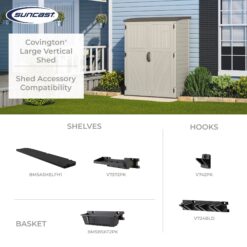 Suncast 4-ft x 2-ft Vertical Off-white Lean-to Roof Plastic Resin Storage Shed