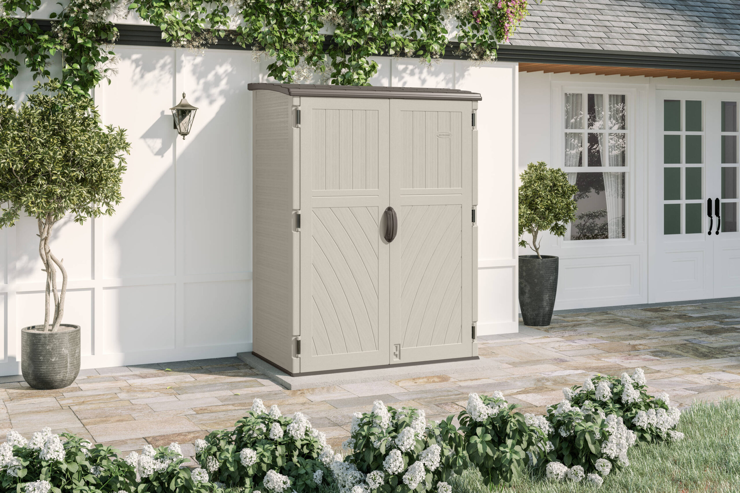 Suncast 4-ft x 2-ft Vertical Off-white Lean-to Roof Plastic Resin Storage Shed
