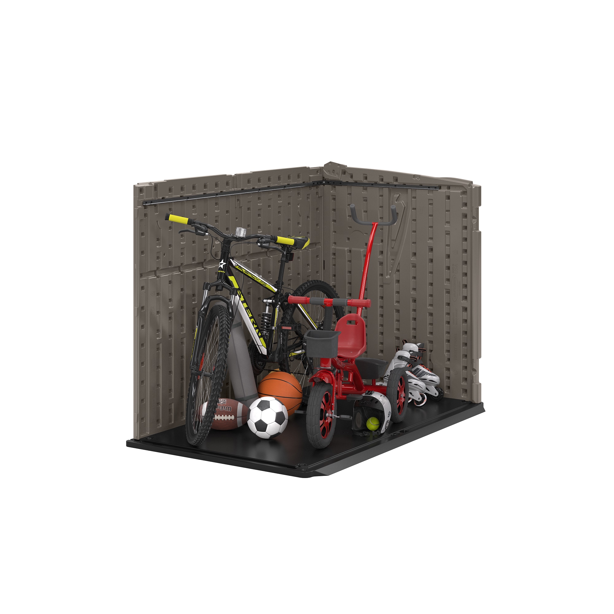Suncast 6-ft x 4-ft Trash Hideaway Gray Lean-to Roof Plastic Resin Storage Shed