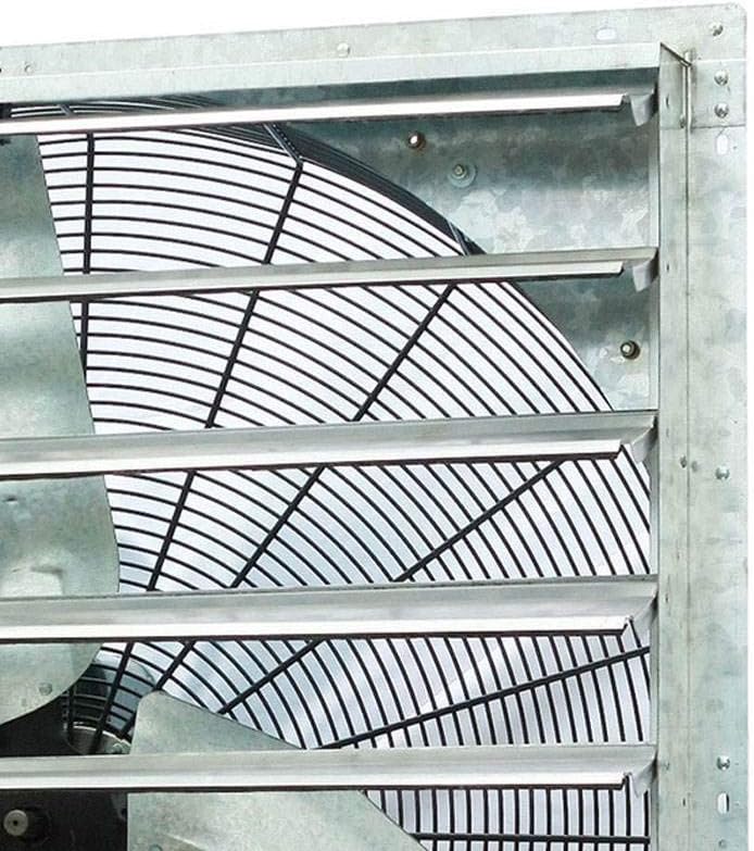 Iliving - 36" Wall Mounted Shutter Exhaust Fan - Automatic Shutter - 6128 CFM, 9000 SQF Coverage Area, Silver (ILG8SF36S)