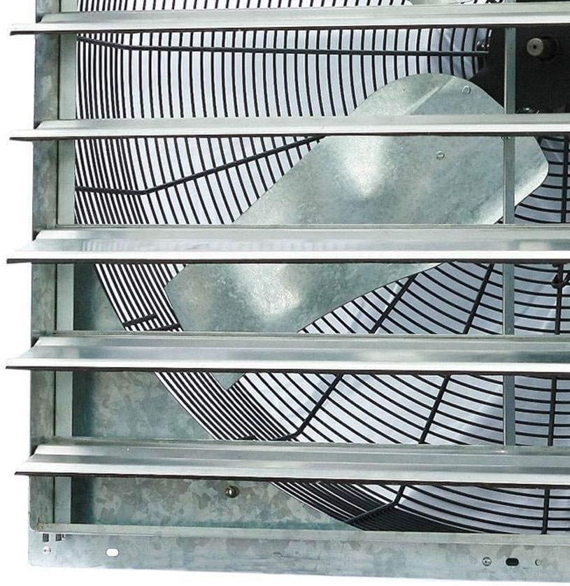 Iliving - 36" Wall Mounted Shutter Exhaust Fan - Automatic Shutter - 6128 CFM, 9000 SQF Coverage Area, Silver (ILG8SF36S)