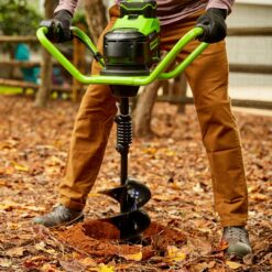 Greenworks 1-man Auger Powerhead with 8-in Bit Battery Not Included and Charger Not Included