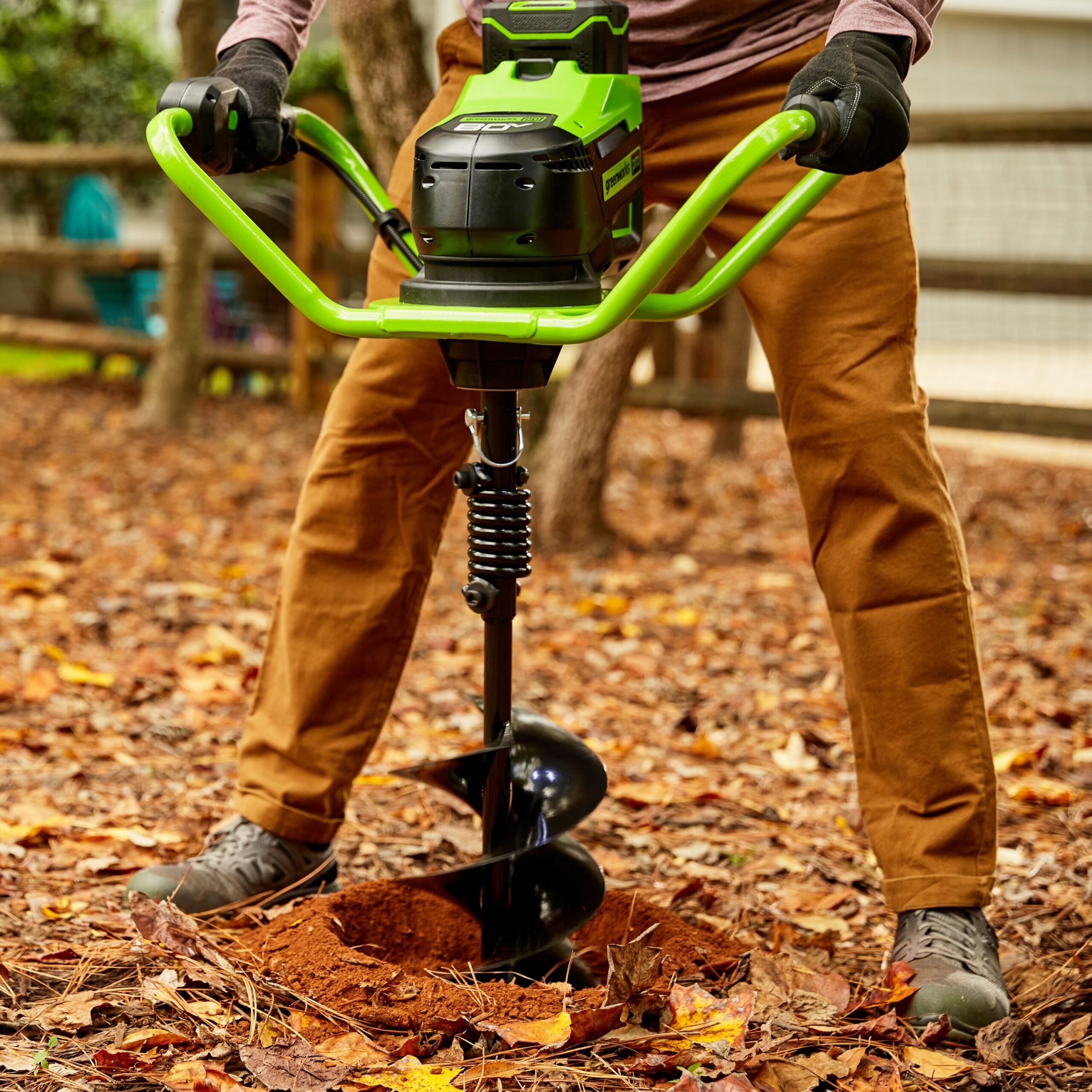 Greenworks 1-man Auger Powerhead with 8-in Bit Battery Not Included and Charger Not Included