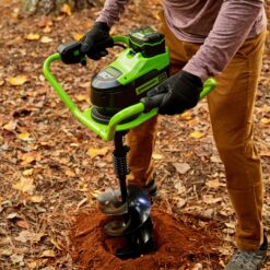 Greenworks 1-man Auger Powerhead with 8-in Bit Battery Not Included and Charger Not Included