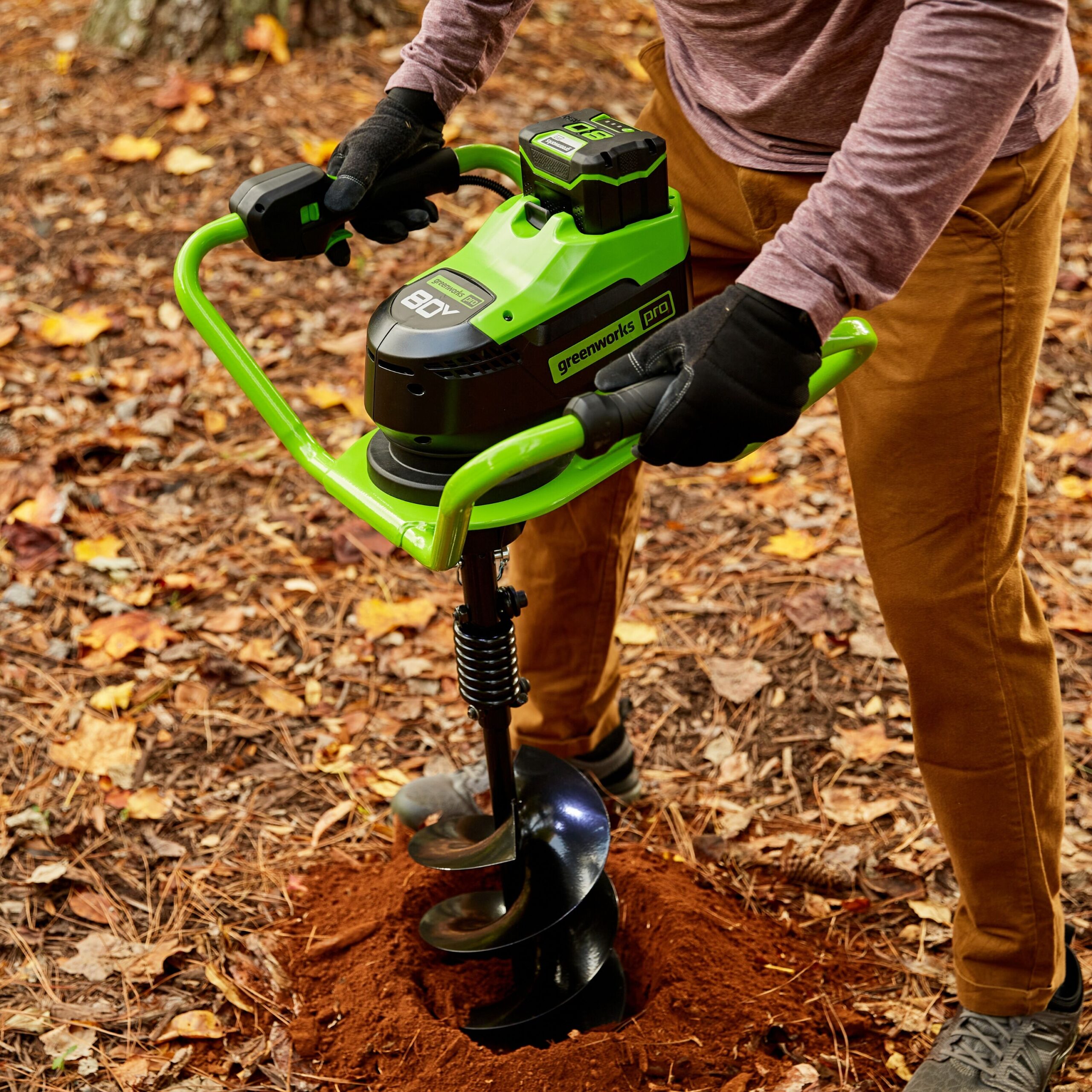 Greenworks 1-man Auger Powerhead with 8-in Bit Battery Not Included and Charger Not Included