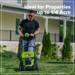 Greenworks 24-volt, 17-in Push Battery Walk Mower with (2) 4 Ah Batteries & Charger Included