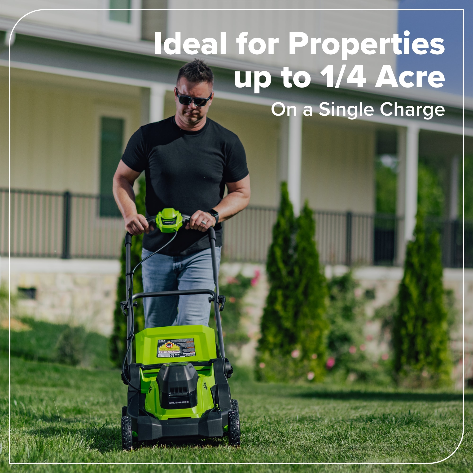 Greenworks 24-volt, 17-in Push Battery Walk Mower with (2) 4 Ah Batteries & Charger Included