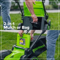 Greenworks 24-volt, 17-in Push Battery Walk Mower with (2) 4 Ah Batteries & Charger Included