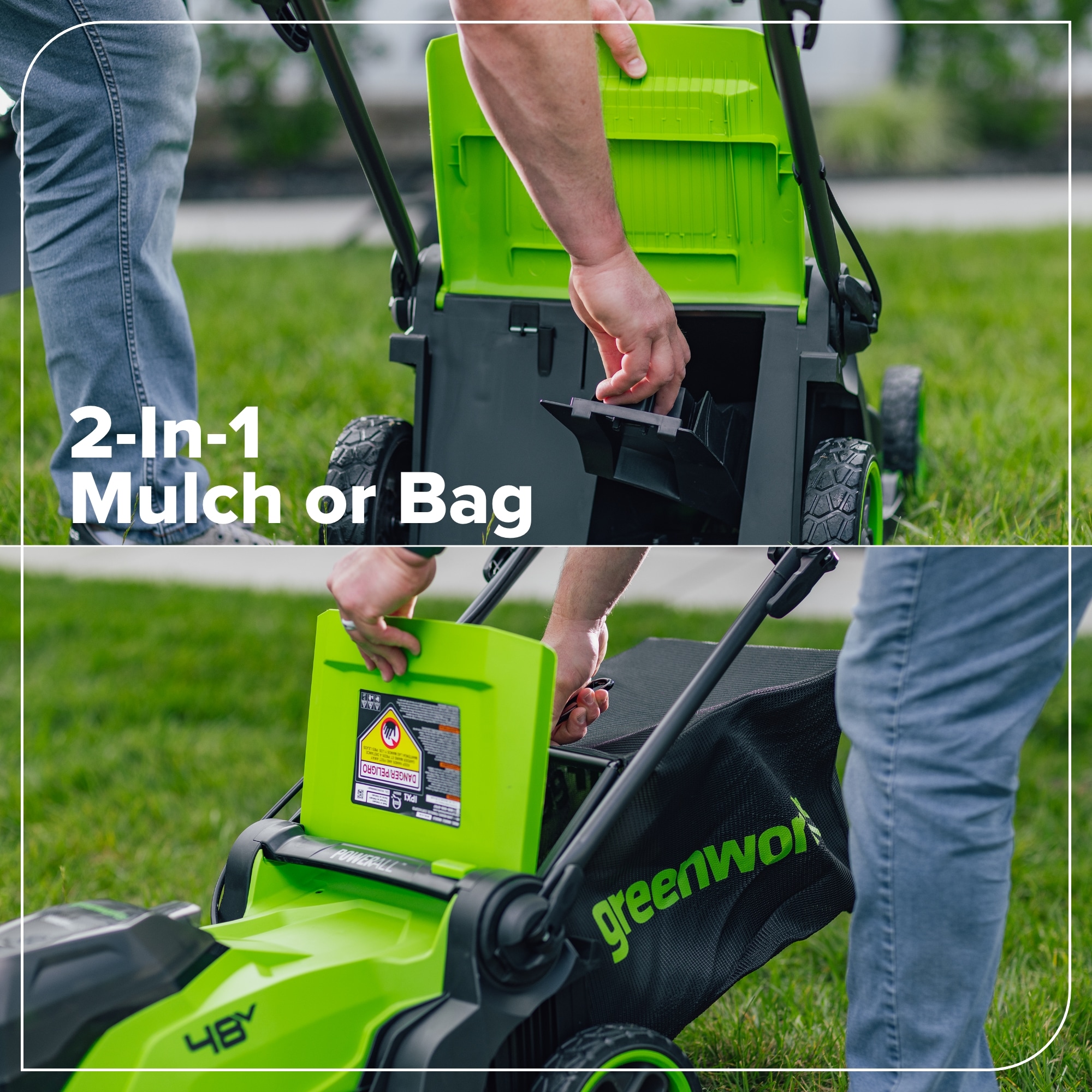 Greenworks 24-volt, 17-in Push Battery Walk Mower with (2) 4 Ah Batteries & Charger Included