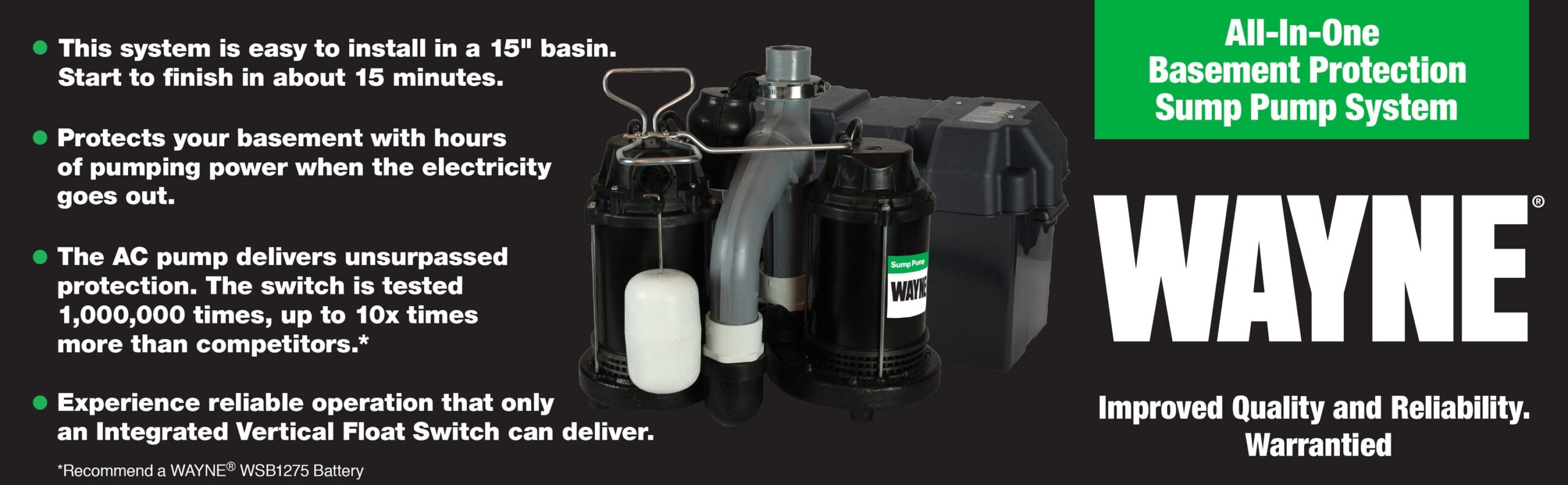 Wayne 1/2-HP 120 -Volt 85-Gallon Cast iron Submersible sump pump