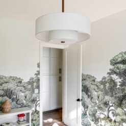 Hunter Jasmine Roth Brookside 30-in Luxe Gold with Matte White Blades Fandelier Ceiling Fan With Light 3 -Blade