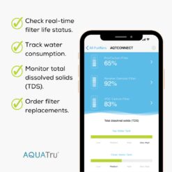 AquaTru Countertop 18-Cup Gray Plastic Water filter pitcher