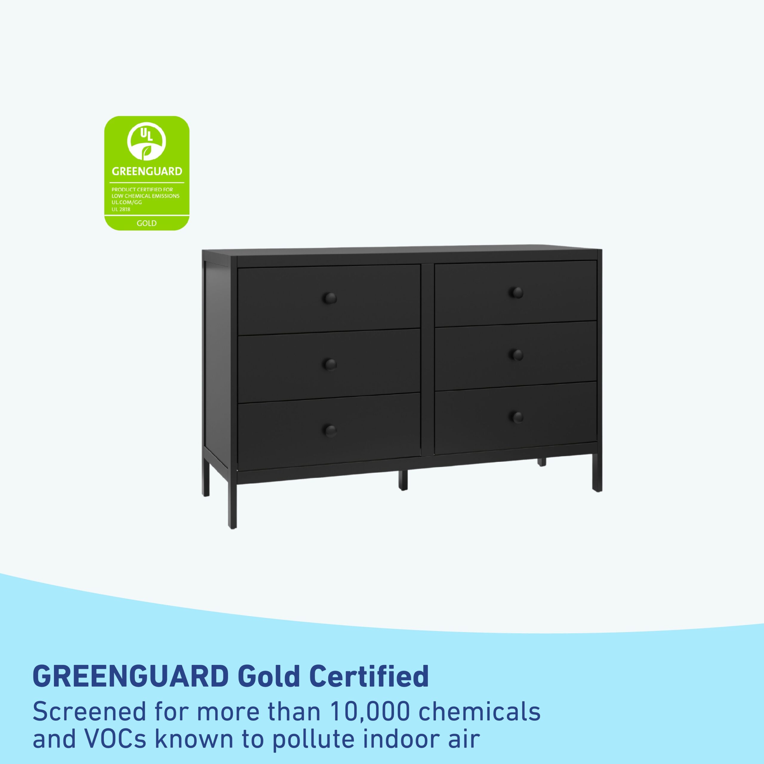 Graco Black Pine 6 -Drawer 51.38-in Standard dresser