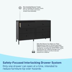 Graco Black Pine 6 -Drawer 51.38-in Standard dresser