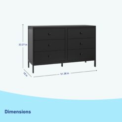 Graco Black Pine 6 -Drawer 51.38-in Standard dresser