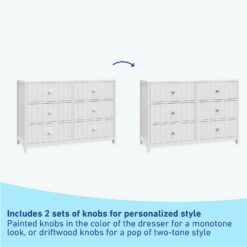 Graco Teddi White Pine 6 -Drawer 51.37-in Standard dresser
