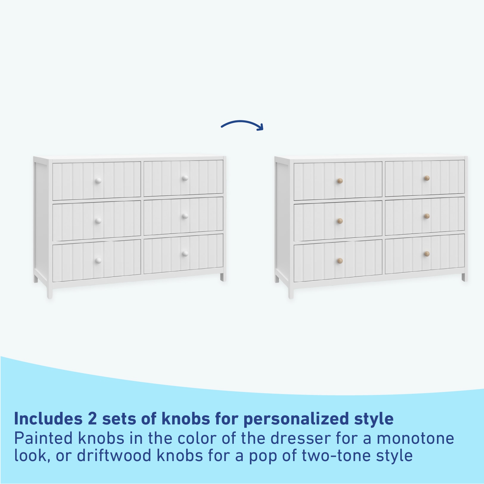 Graco Teddi White Pine 6 -Drawer 51.37-in Standard dresser