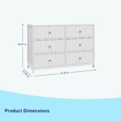 Graco Teddi White Pine 6 -Drawer 51.37-in Standard dresser