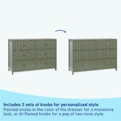 Graco Teddi Olive Pine 6 -Drawer 51.37-in Standard dresser