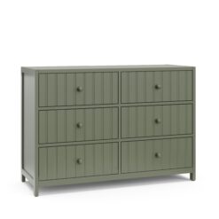 Graco Teddi Olive Pine 6 -Drawer 51.37-in Standard dresser