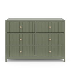 Graco Teddi Olive Pine 6 -Drawer 51.37-in Standard dresser
