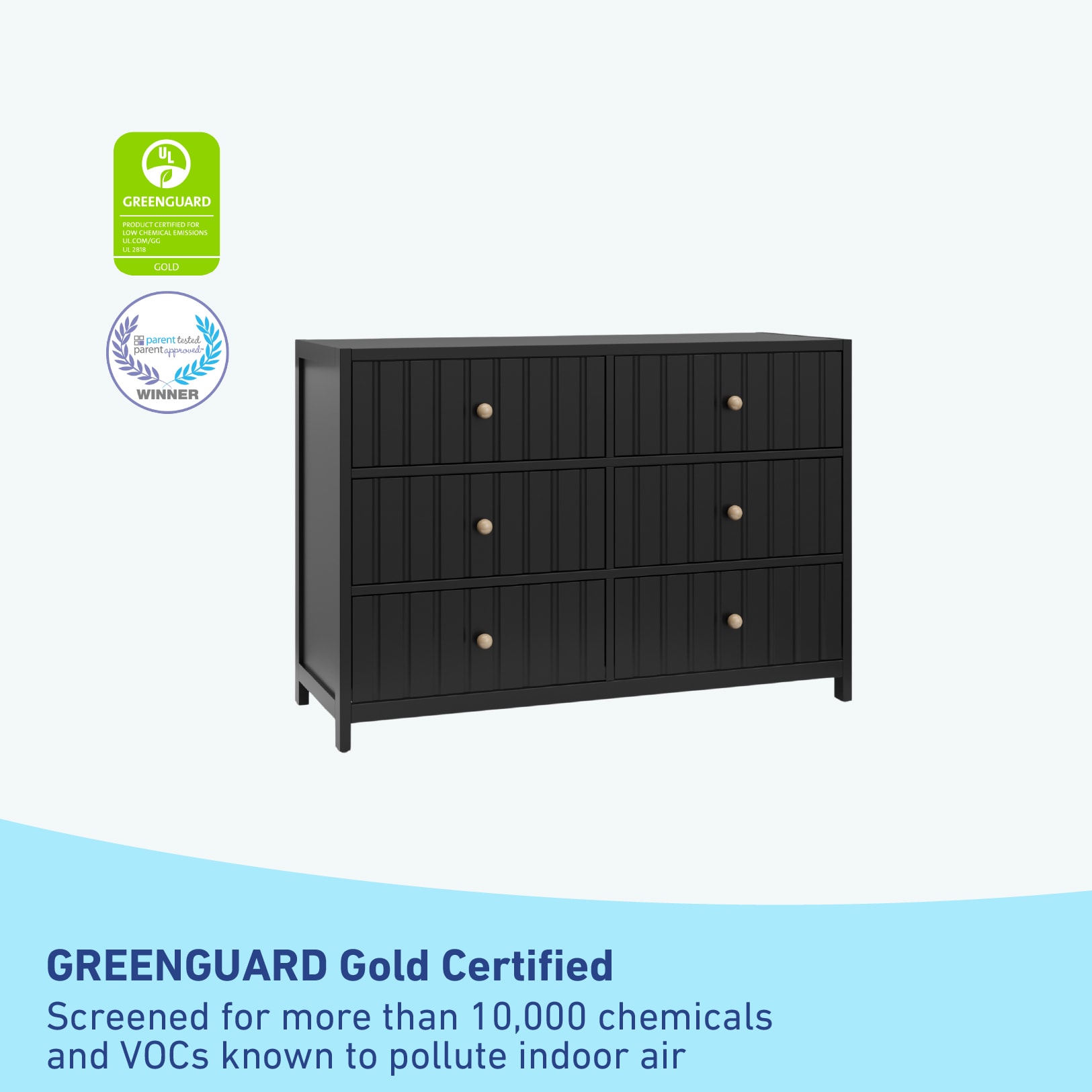 Graco Teddi Black Pine 6 -Drawer 51.37-in Standard dresser