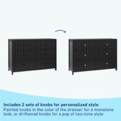 Graco Teddi Black Pine 6 -Drawer 51.37-in Standard dresser