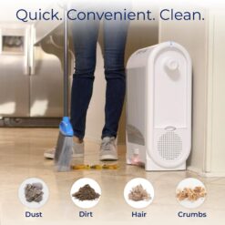 EyeVac Pro Touchless Vacuum Automatic Dustpan - Ultra Fast & Powerful - Great for Sweeping Salon Pet Hair Food Dirt Kitchen, Corded Canister Vacuum, Bagless, Automatic Sensors, 1400 Watt (White)