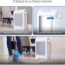 EyeVac Pro Touchless Vacuum Automatic Dustpan - Ultra Fast & Powerful - Great for Sweeping Salon Pet Hair Food Dirt Kitchen, Corded Canister Vacuum, Bagless, Automatic Sensors, 1400 Watt (White)