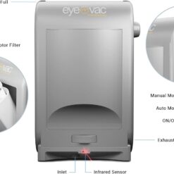 EyeVac Pro Touchless Vacuum Automatic Dustpan - Ultra Fast & Powerful - Great for Sweeping Salon Pet Hair Food Dirt Kitchen, Corded Canister Vacuum, Bagless, Automatic Sensors, 1400 Watt (Sliver)