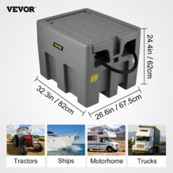 VEVOR 58-Gallon Plastic Diesel Fuel Can 4-gpm Manual Fuel Pump