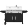Royal Gourmet Cabinet Style Dual Fuel Series Silver Black Liquid propane and charcoal Combo Grill
